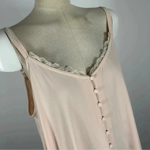 Torrid Pink Lace Trim Button Front Top - Picture 2 of 8